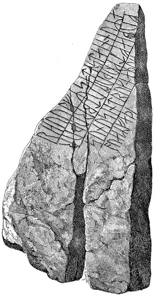 Helnæs-stenen — gengivelse fra Wikimedia Commons